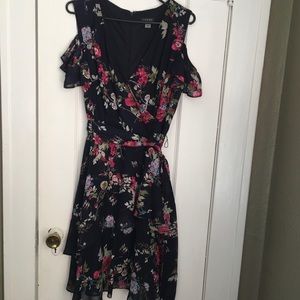 Tahari Arthur S Levine A-Line Cold Shoulder Dress